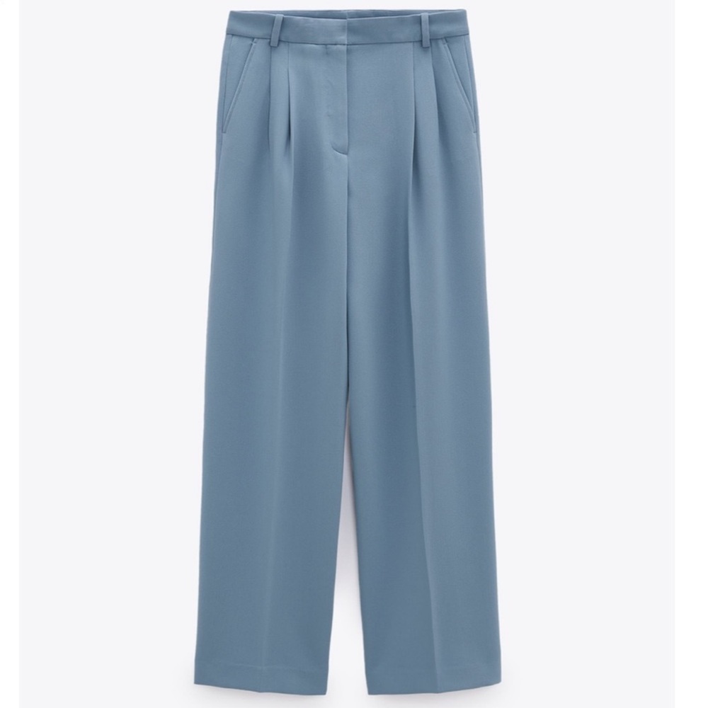 ZARA WIDE LEG TROUSER BLUE